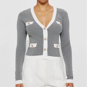 Gray sweater with buttons